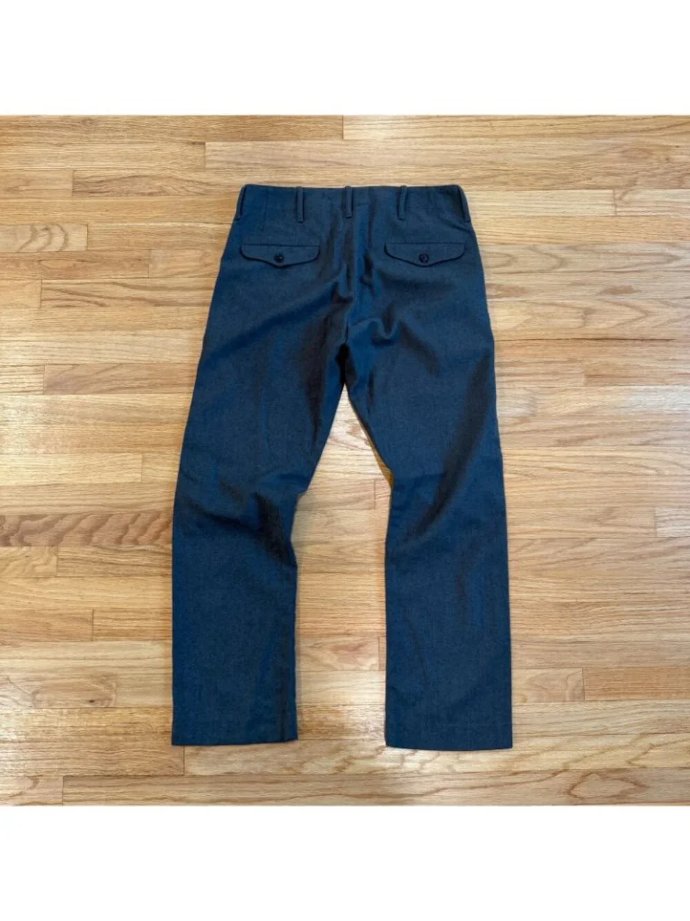 Double RL RRL Grey Wool Straight Fit Officer Trousers 30/27